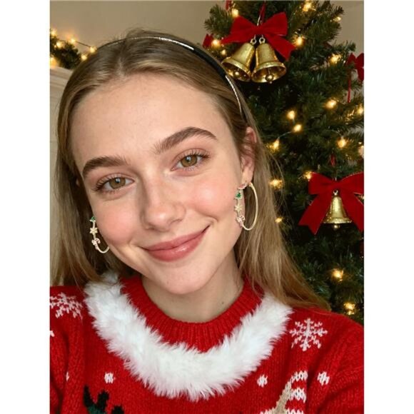 Adorable Christmas Hoop Earrings | Holiday Tree, Snowman - Picture 2 of 5